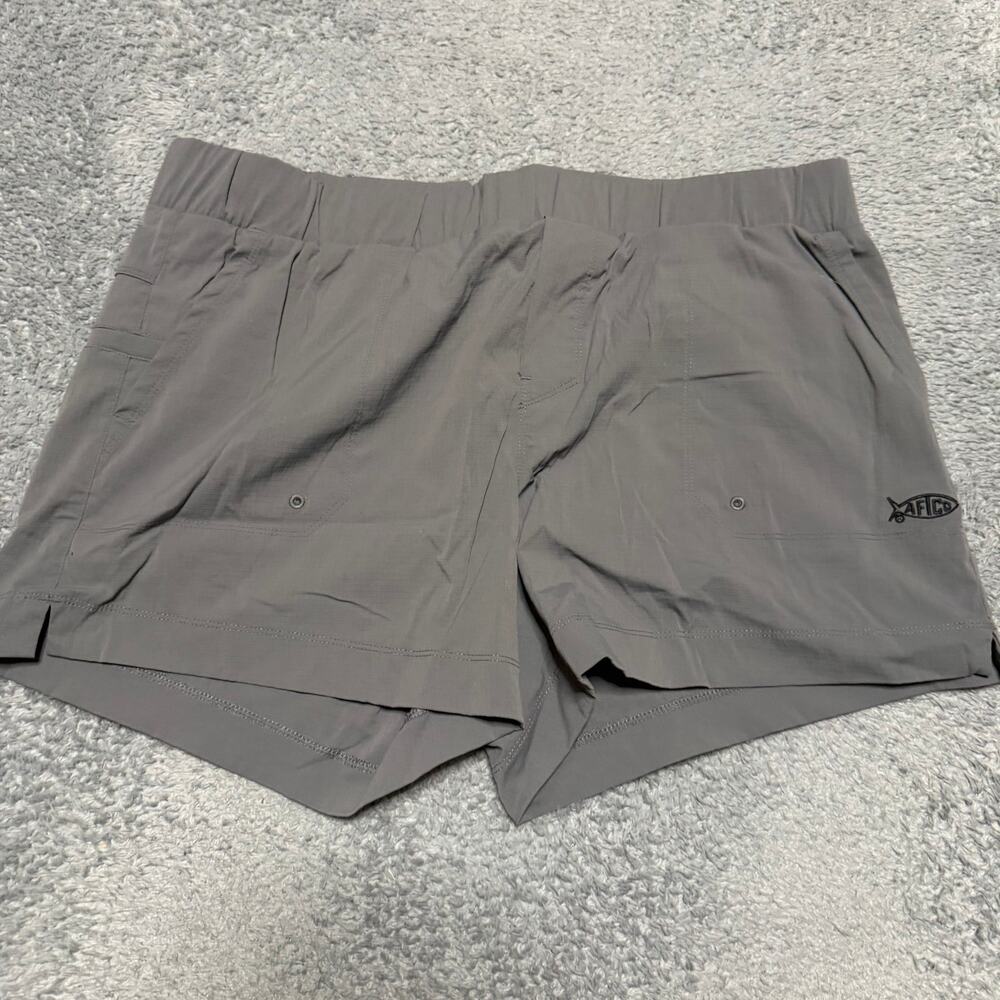 AFTCO Field Shorts Womens XL Gray Solid Fishing Outdoors Nylon Pockets